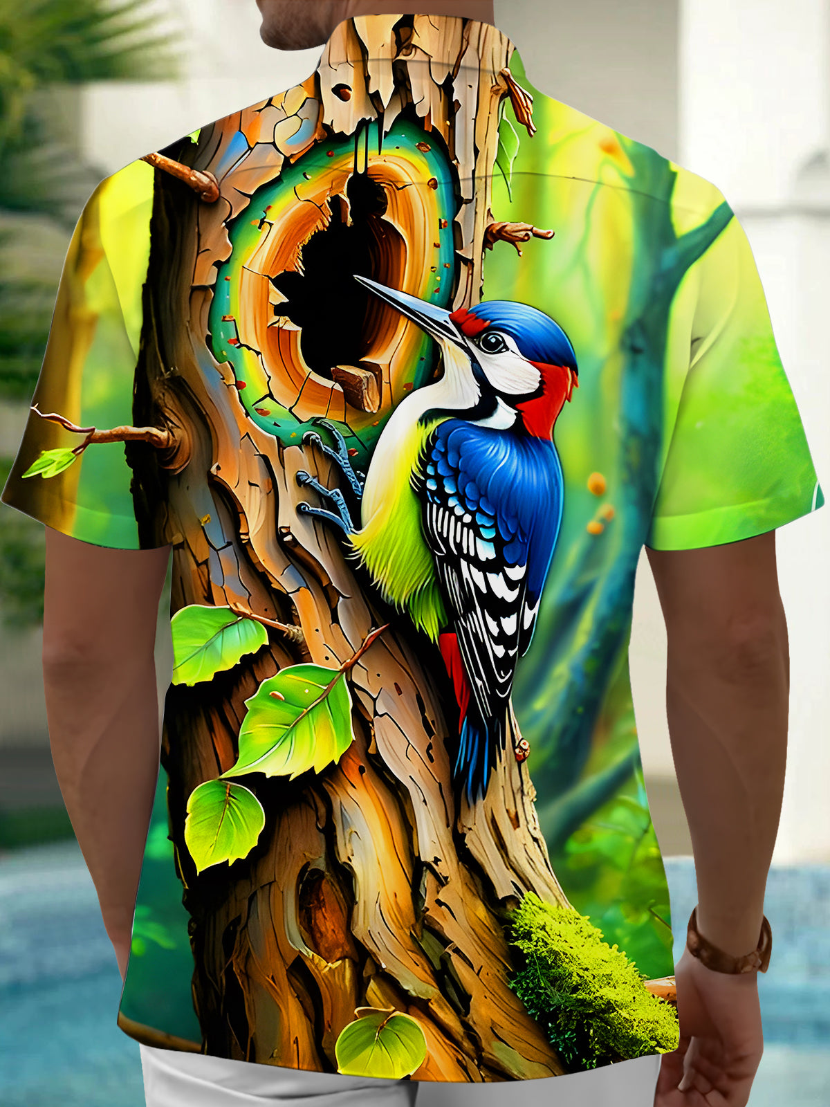 Woodpecker Men's Pocket Short Sleeve Shirts