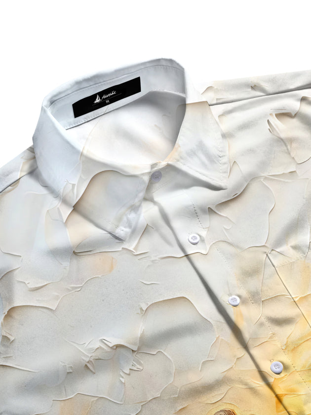 men's graphic art shirt side view