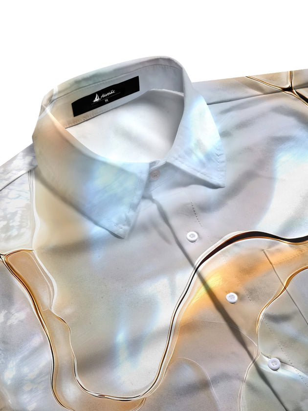 men's printed short sleeve flat lay shirt