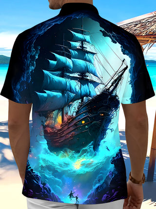 men's aloha shirt back view