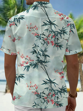 men's flower print shirt back view