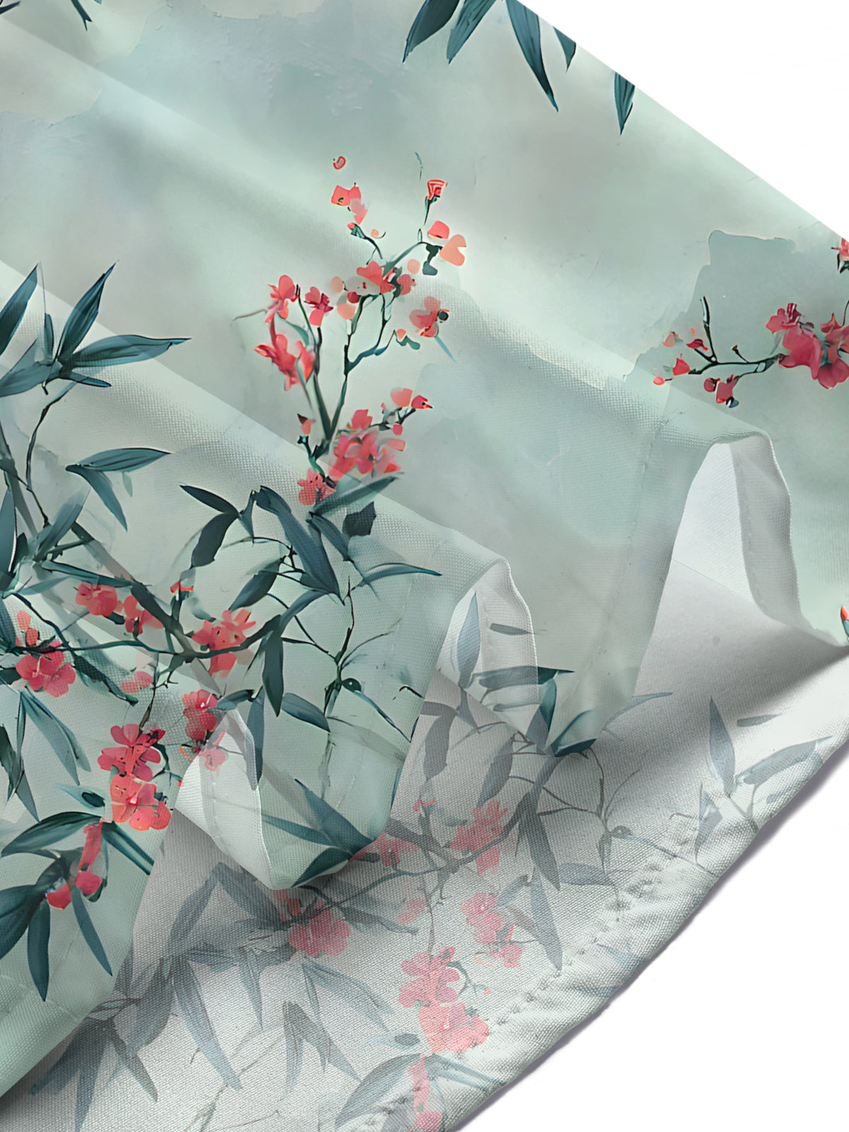 Bamboo Leaf Floral Men's Pocket Short Sleeve Shirts