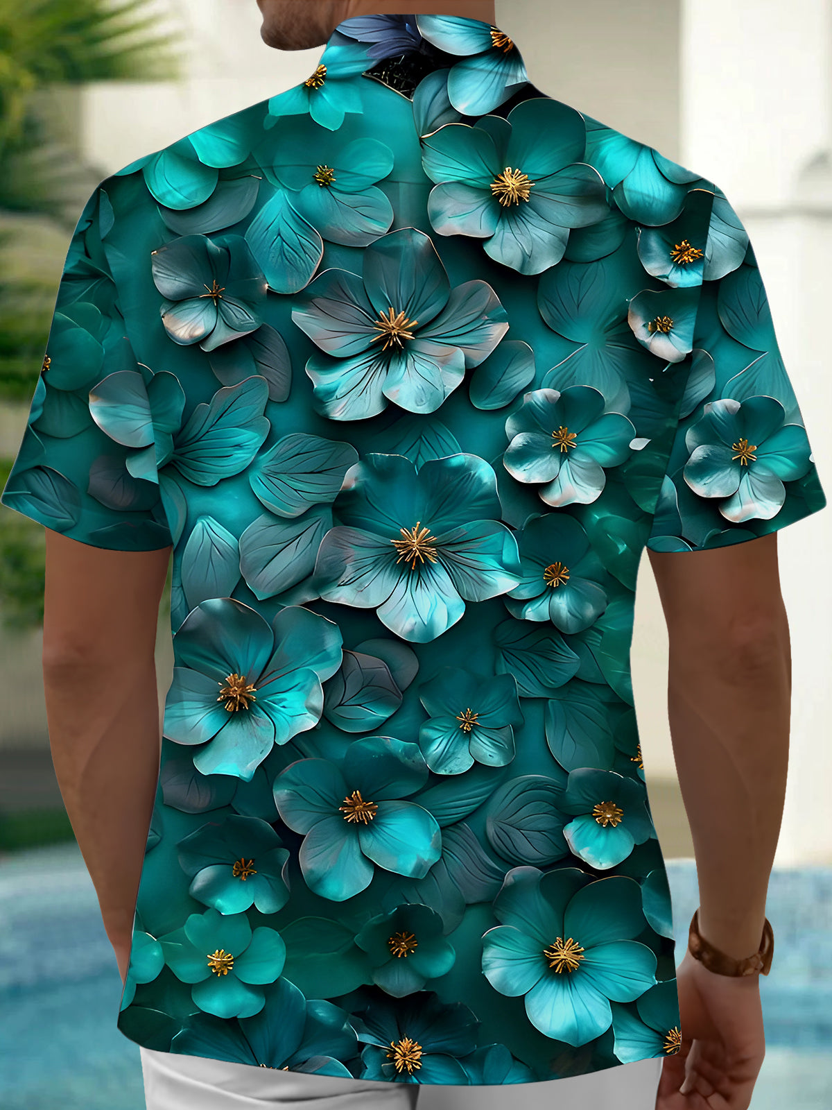 Floral Men's Pocket Short Sleeve Shirts