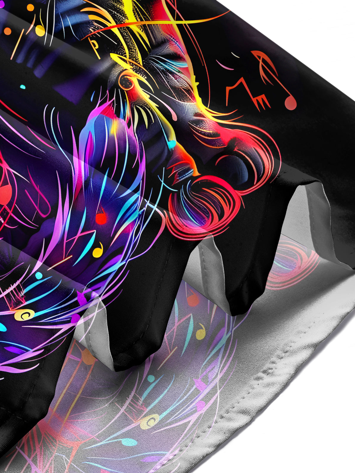 Cat Musical Notes Men's Pocket Long Sleeve Shirts