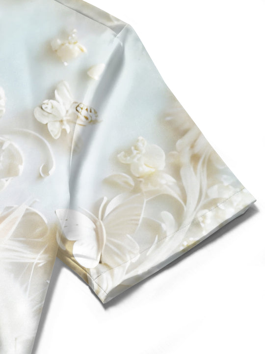 men's floral shirt close-up short sleeve