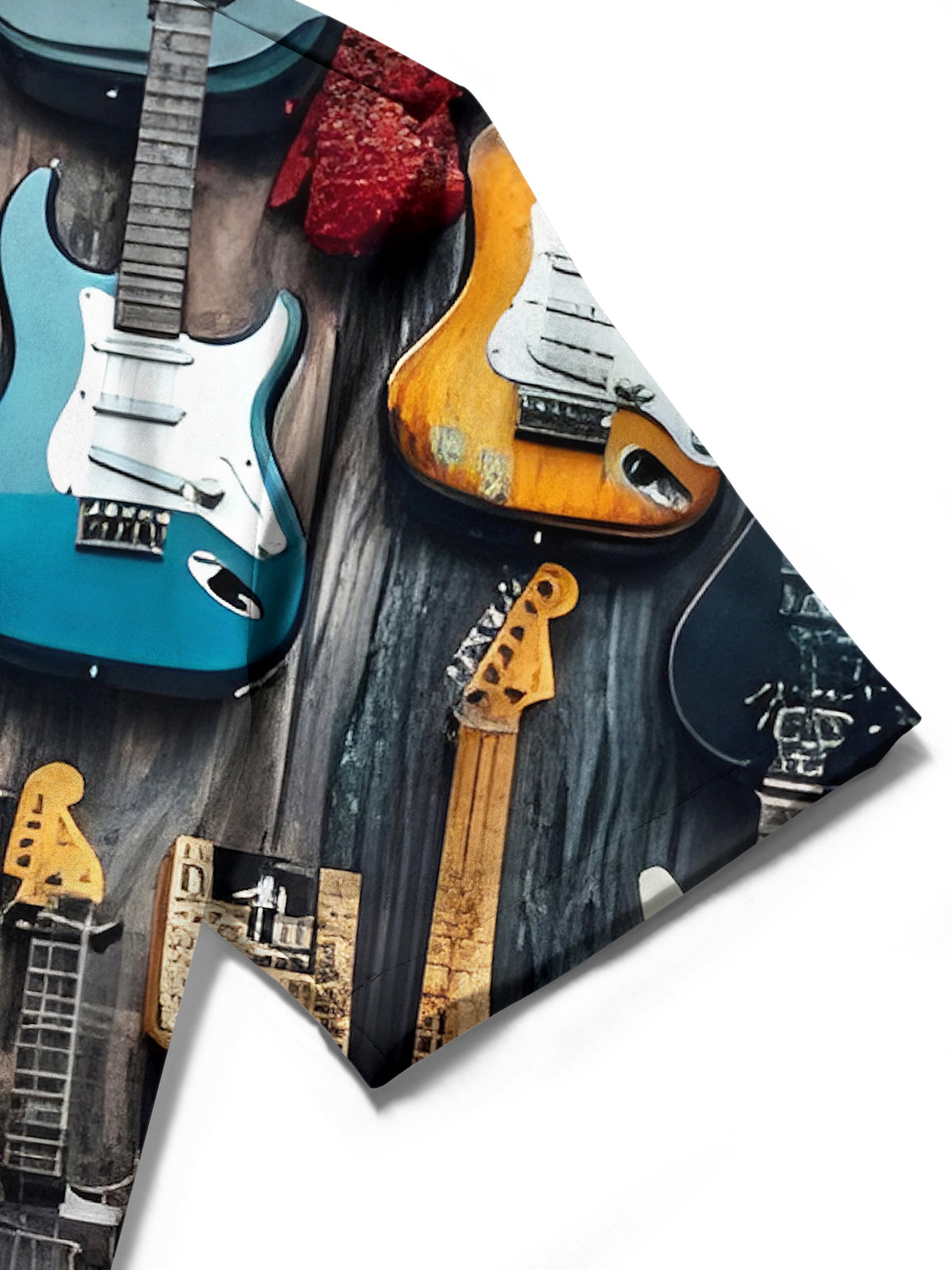 Guitar Men's Pocket Short Sleeve Shirts