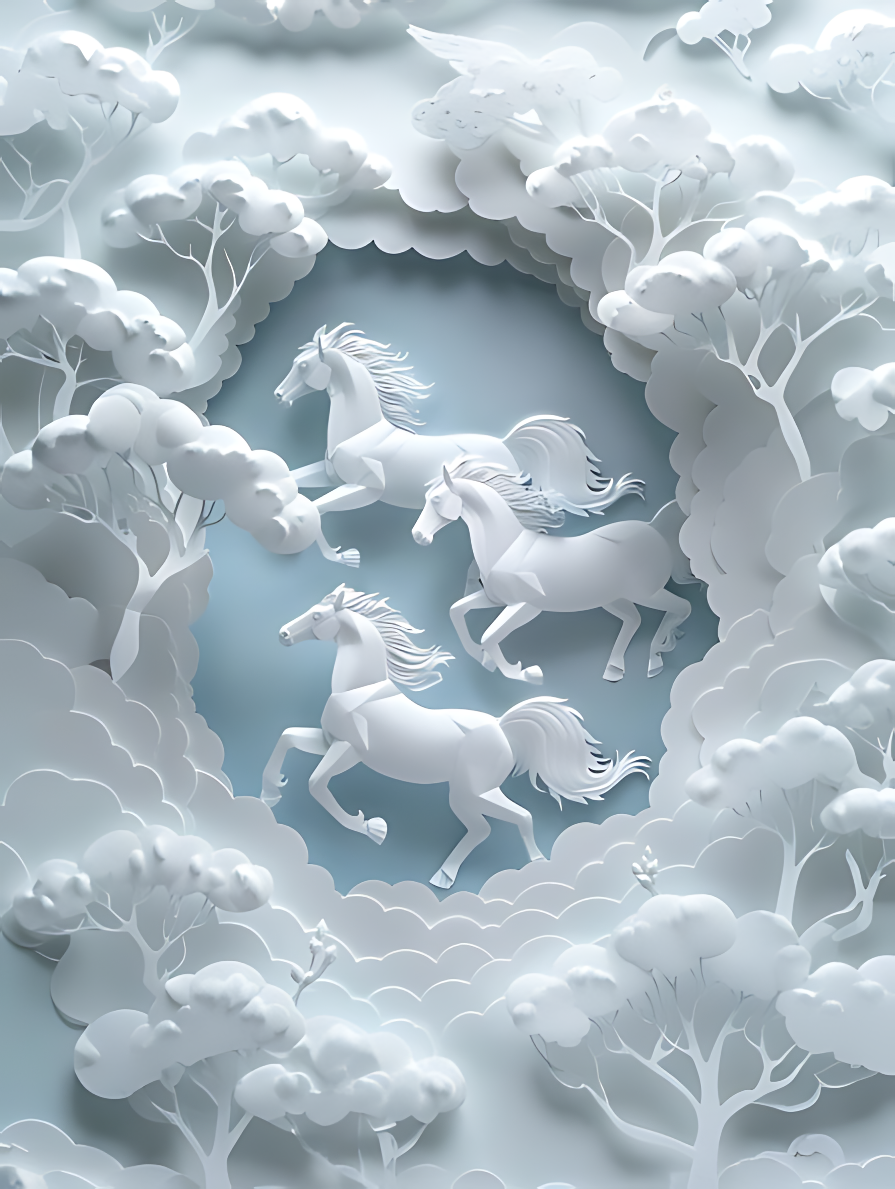 Horse Oaper-Cut Art Print Men's Pocket Short Sleeve Shirts