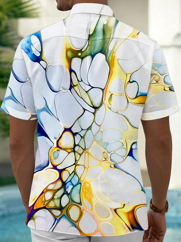 men's geometric print shirt back view