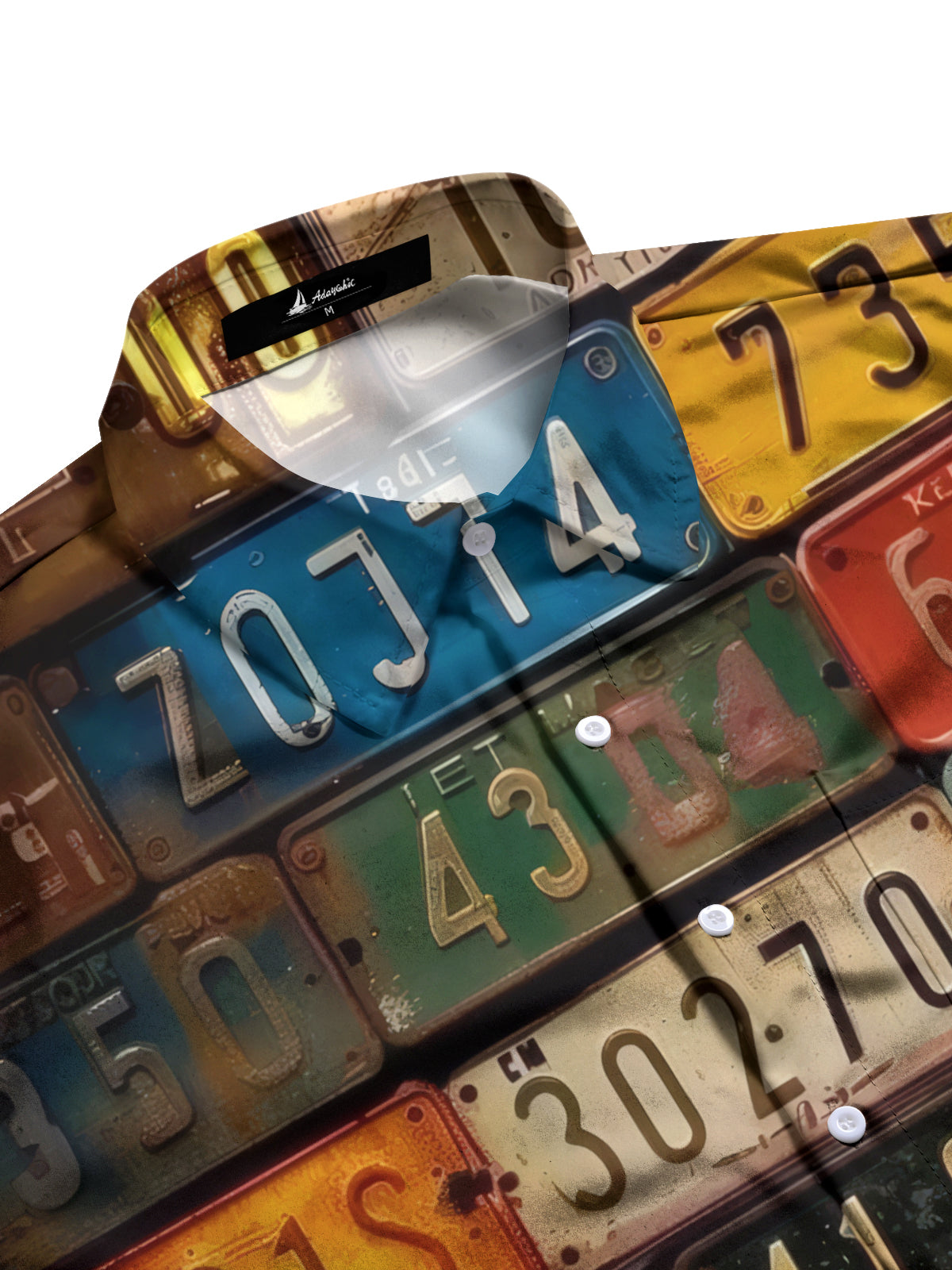 Retro License Plates Men's Pocket Long Sleeve Shirts