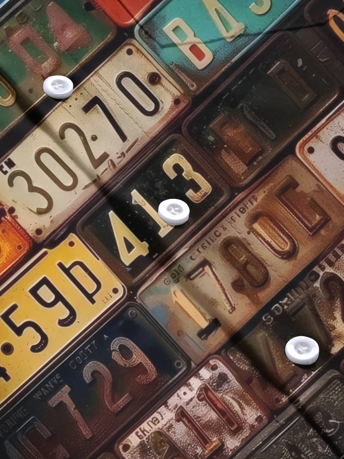 Retro License Plates Men's Pocket Long Sleeve Shirts