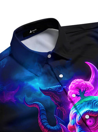 Men's skull print short sleeve shirt flat lay