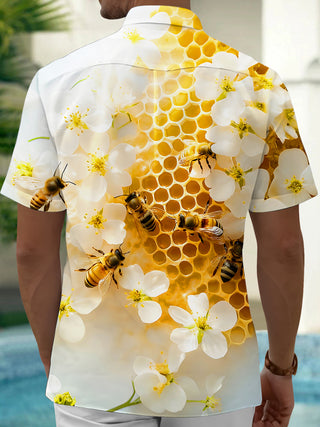 men's flower print shirt back view