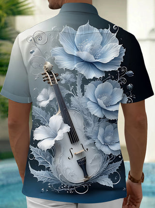 Men's botanical print short sleeve shirt side view