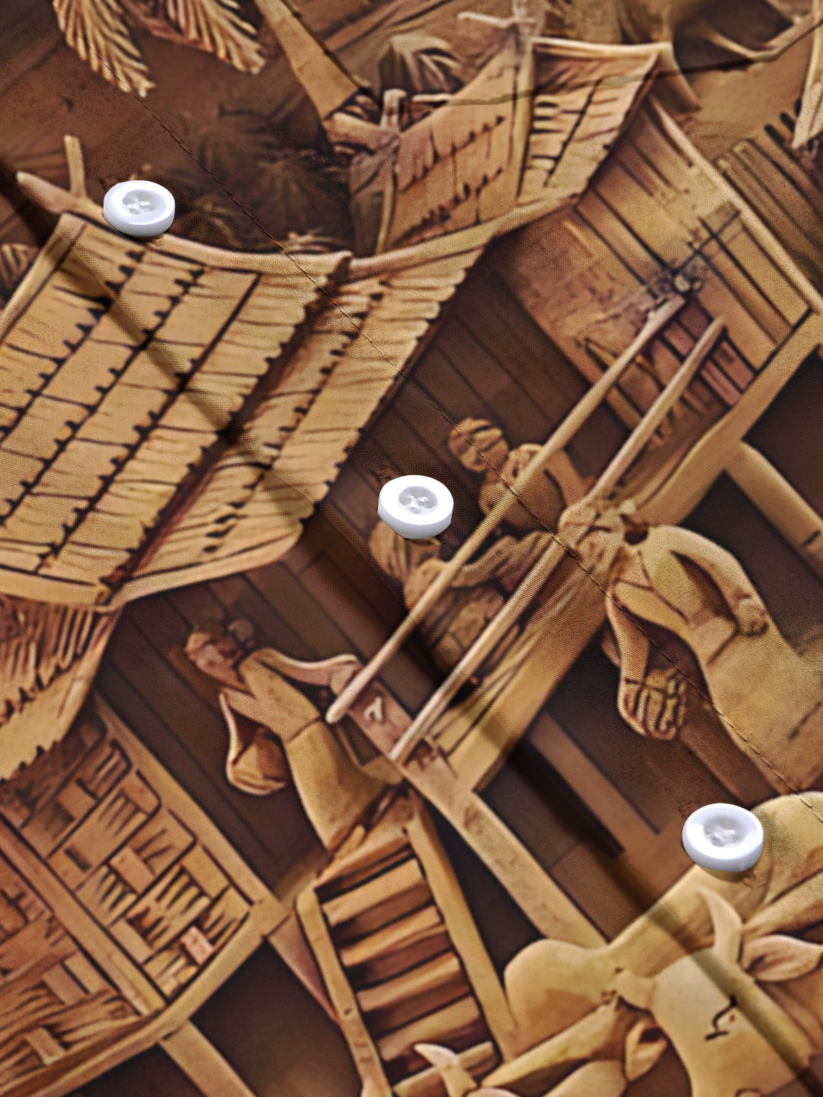 Woodcarving Art Print Men's Pocket Short Sleeve Shirts