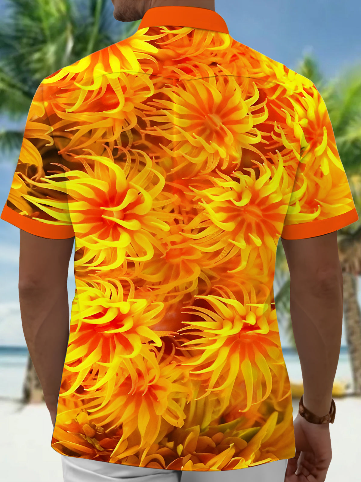 Floral Men's Pocket Short Sleeve Shirts