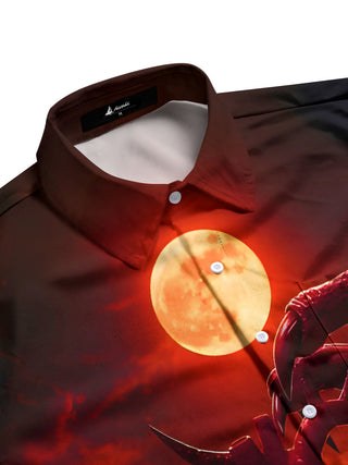 men's horror print shirt side view