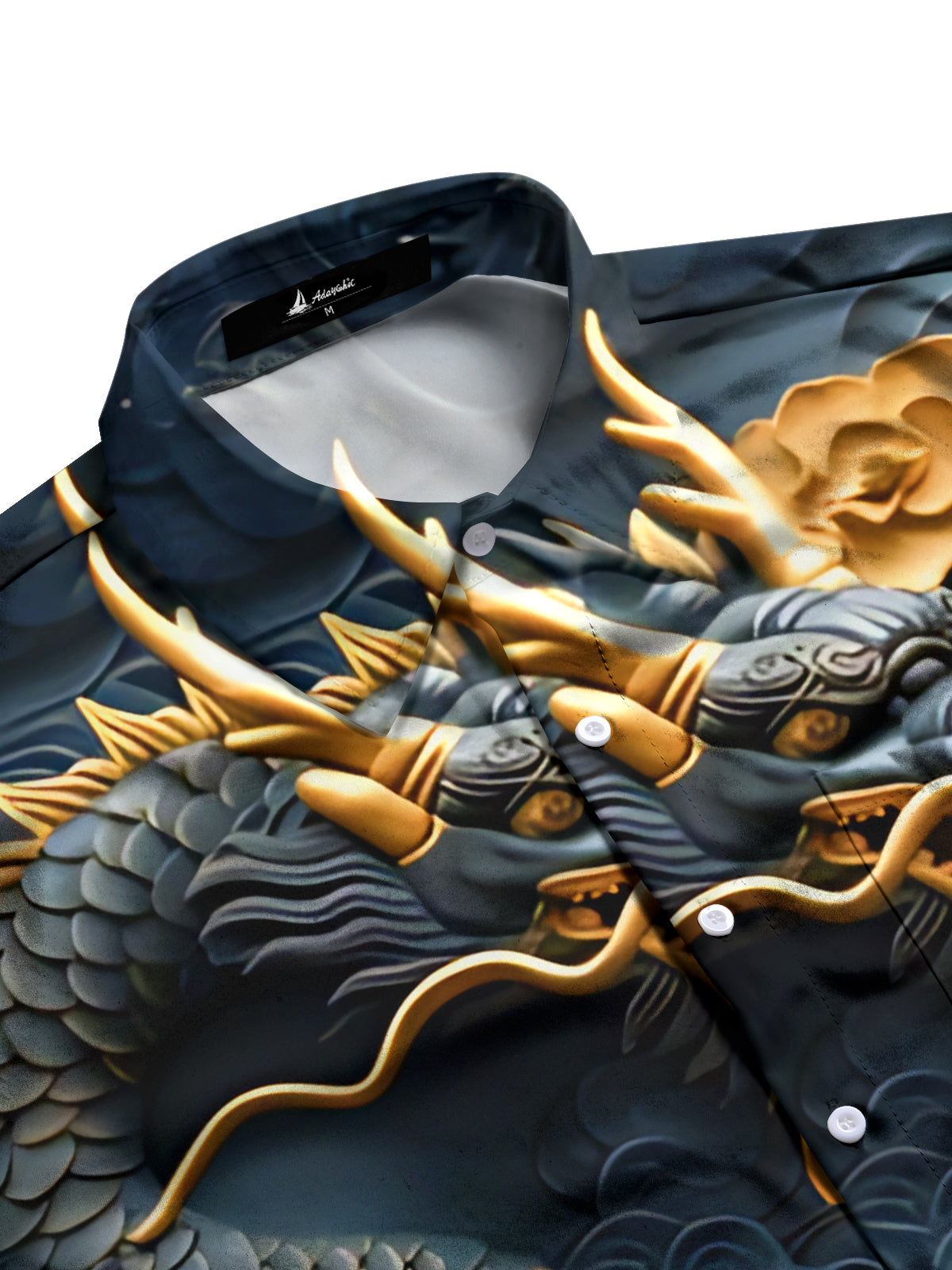 Dragon Flower Art Print Men's Pocket Short Sleeve Shirts