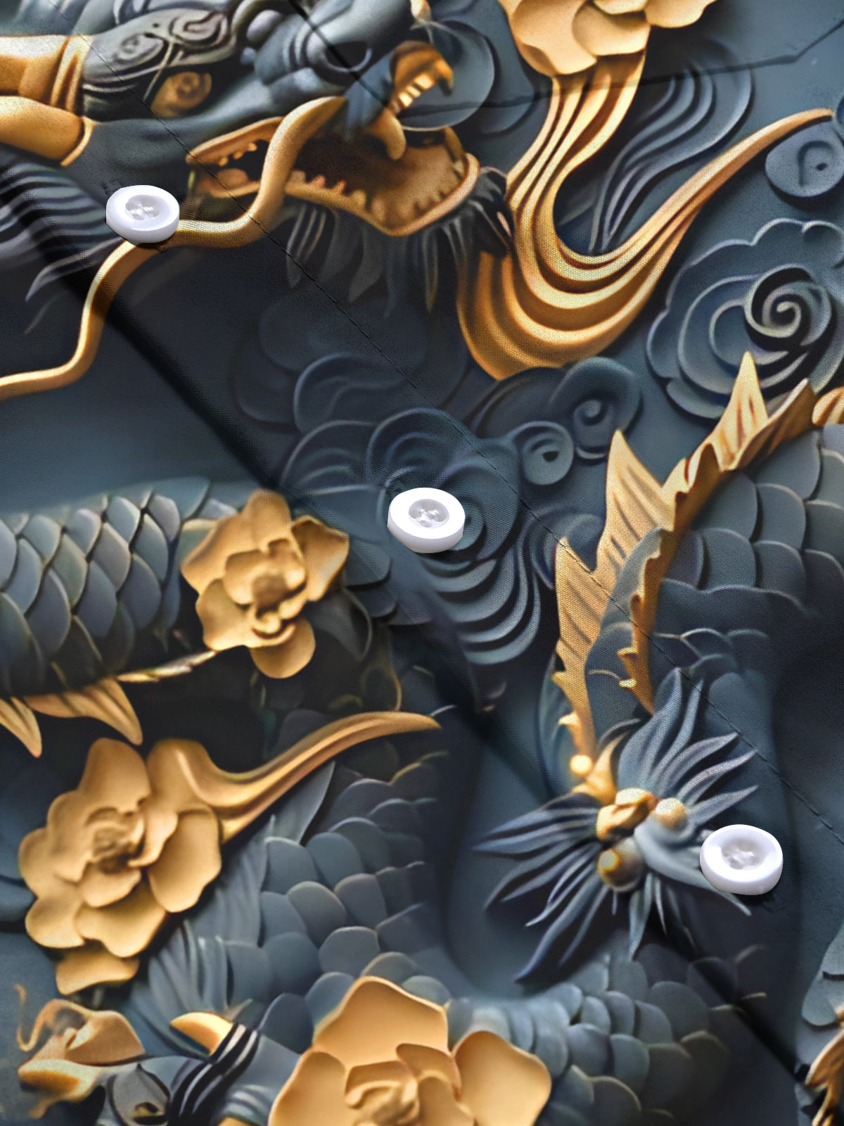 Dragon Flower Art Print Men's Pocket Short Sleeve Shirts