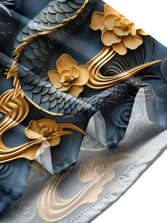 men's dragon print shirt summer vacation