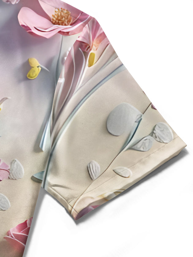 men's floral shirt close-up short sleeve