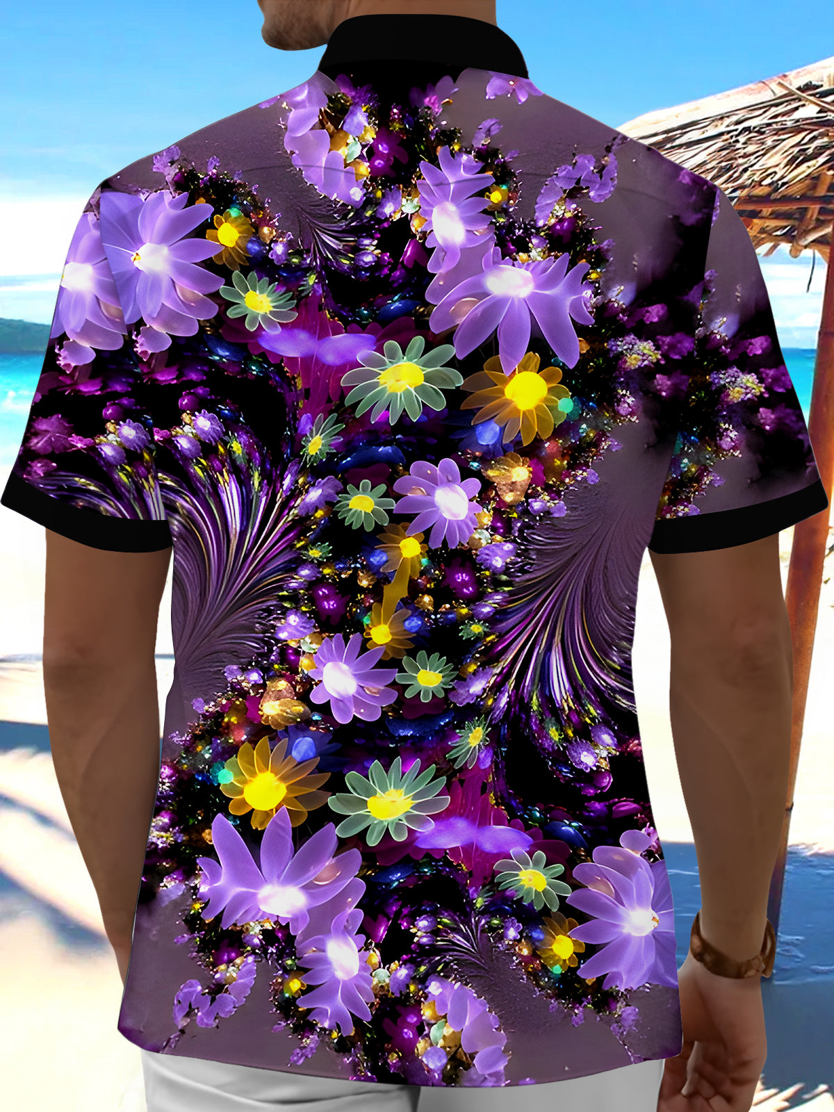 Floral Men's Pocket Short Sleeve Shirts