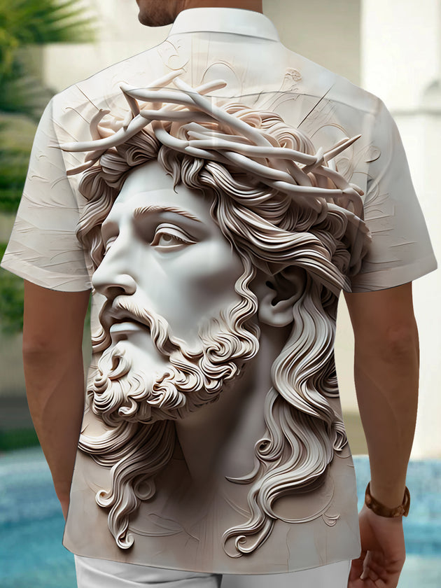 men's artistic design shirt back view