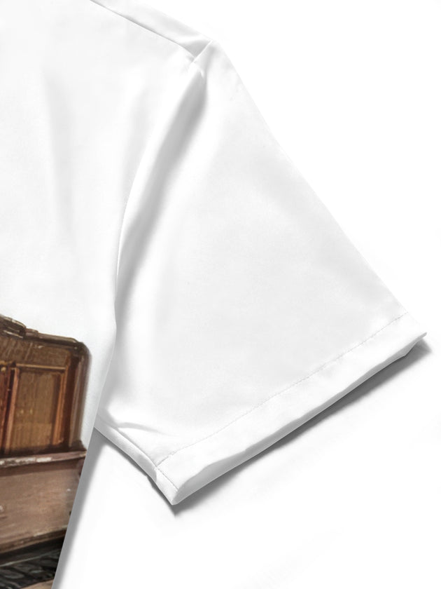 men's vintage style shirt close-up short sleeve