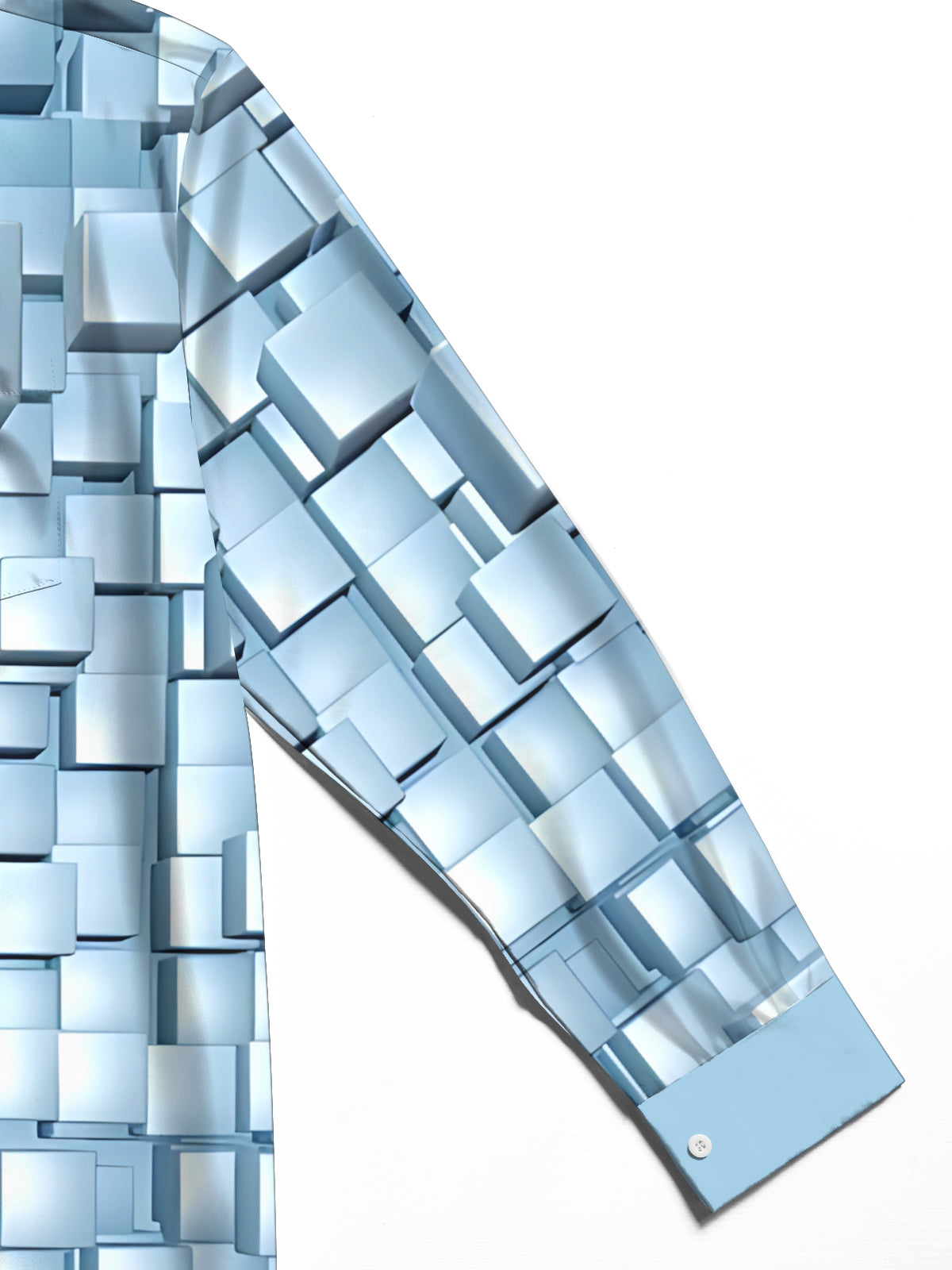 Geometric Square Print Men's Pocket Long Sleeve Shirts