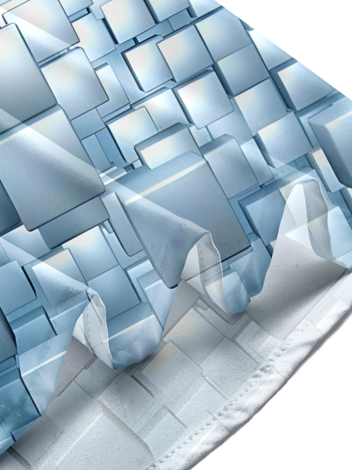 Geometric Square Print Men's Pocket Long Sleeve Shirts