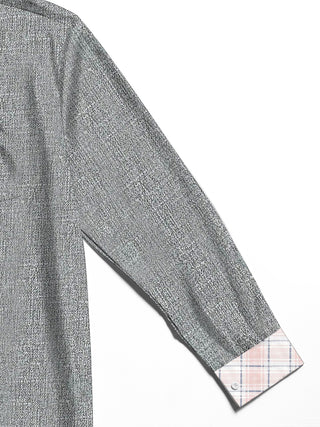 Men's geometric pattern pocket long sleeve shirt flat lay