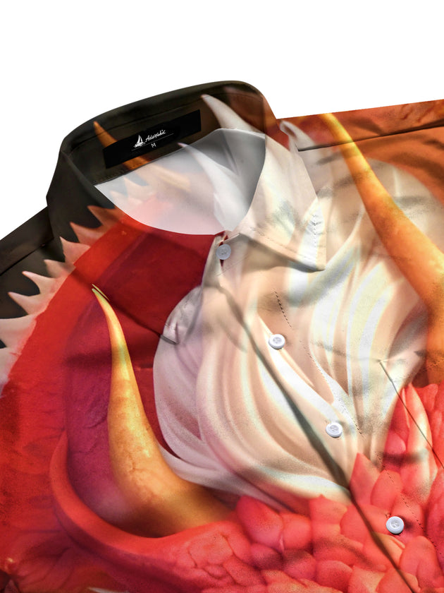 men's Chinese dragon shirt side view