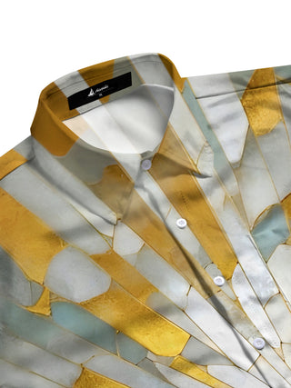 men's printed short sleeve flat lay shirt