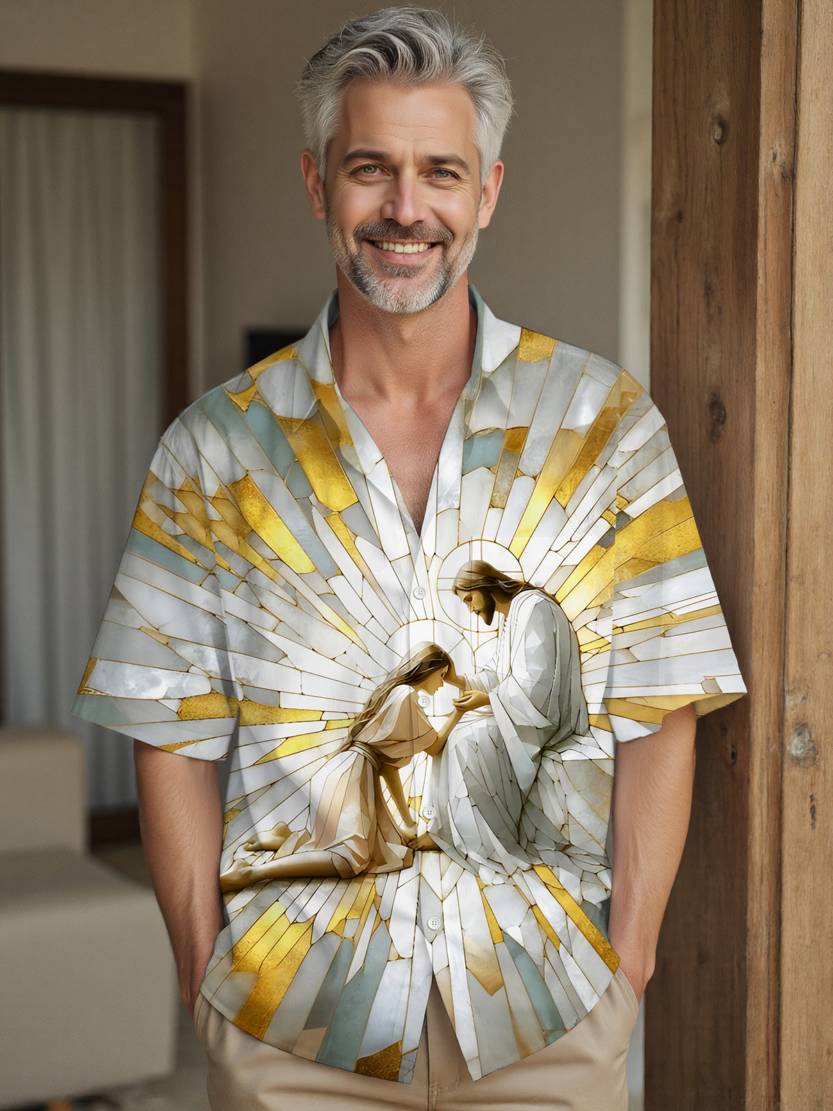 Jesus Men's Pocket Short Sleeve Shirts