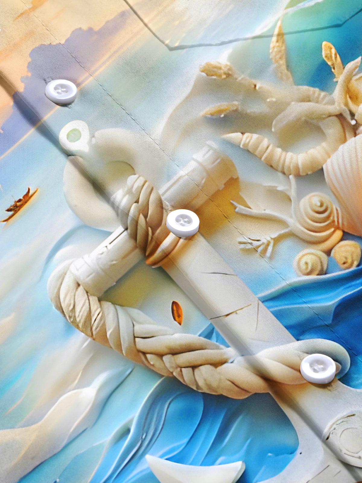 Anchor Shell Ocean Men's Pocket Short Sleeve Shirts