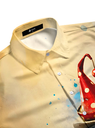 men's graphic art shirt side view