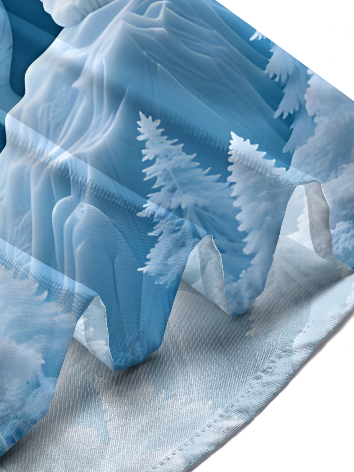 Ice Forest White Tiger Art Print Men's Pocket Short Sleeve Shirts