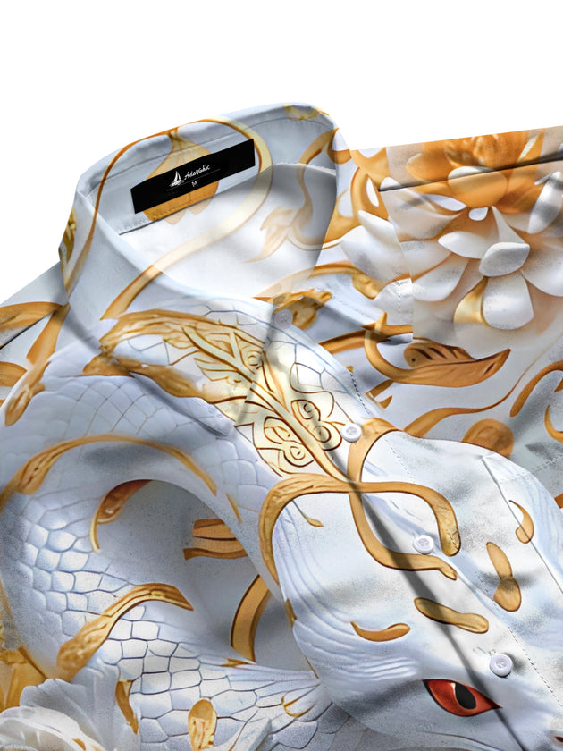 men's scale pattern shirt side view