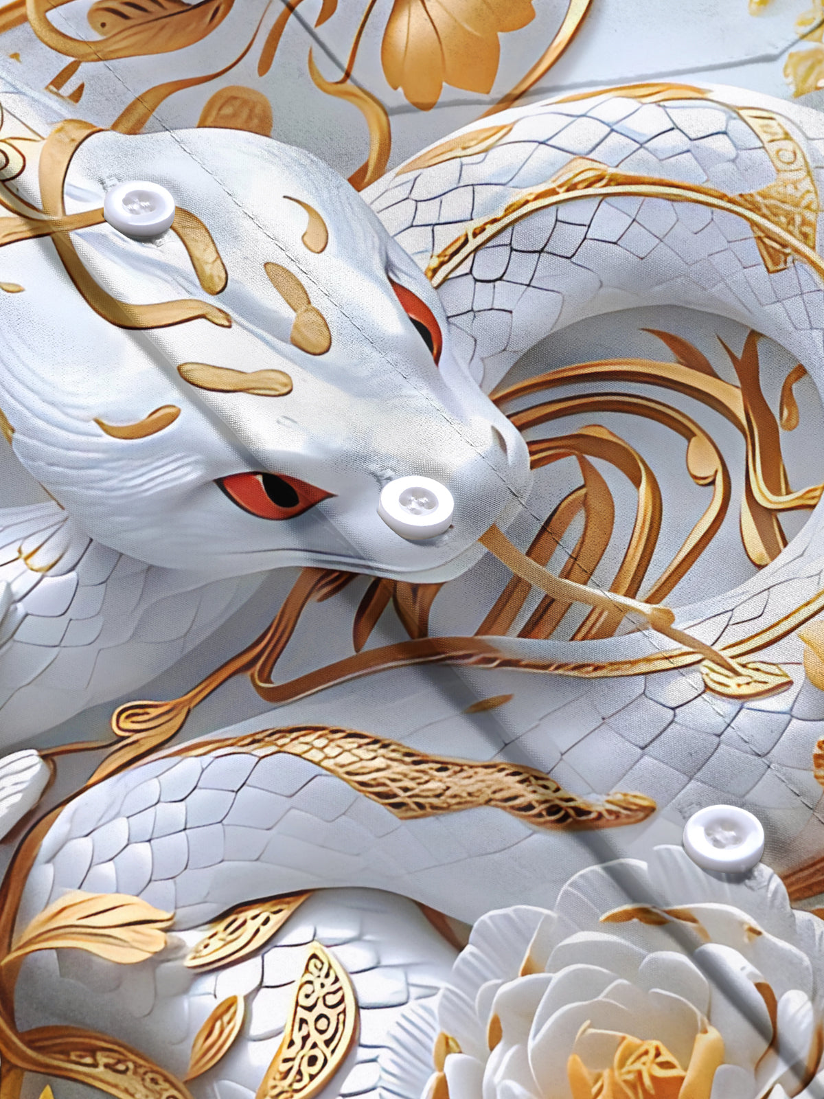 Snake Flower Art Print Men's Pocket Short Sleeve Shirts