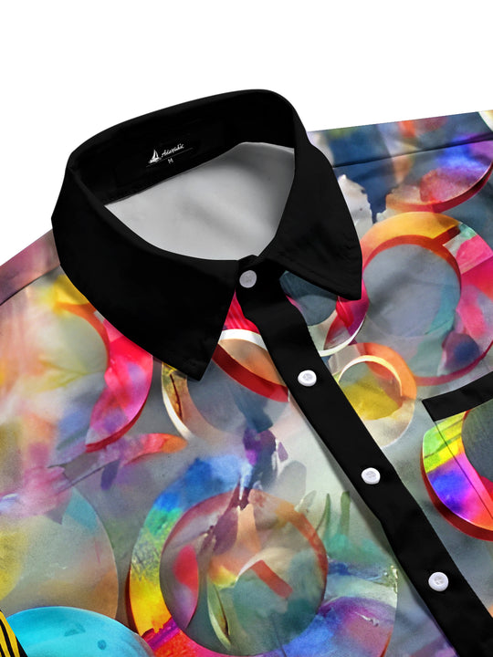 Men's tie-dye full sleeve pocket shirt side view