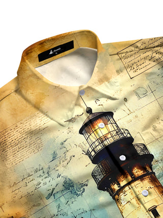 men's classic print shirt side view