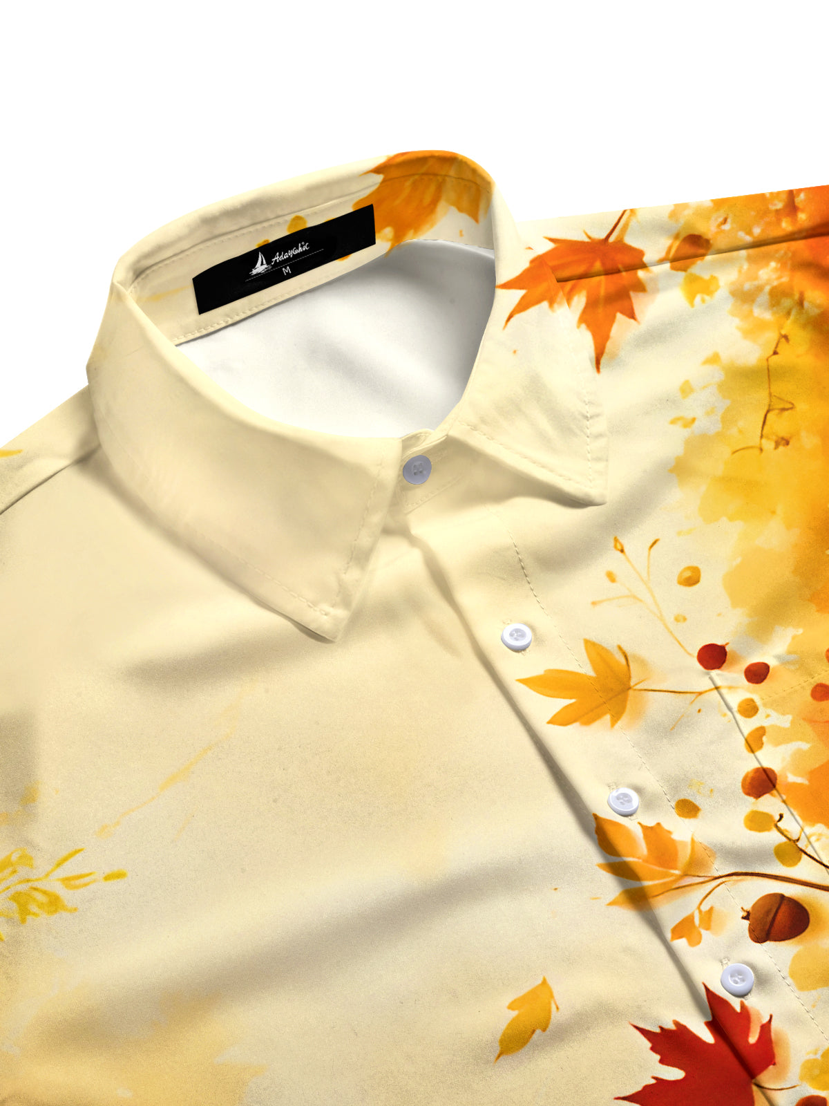 Gradient Maple Leaves Men's Pocket Short Sleeve Shirts