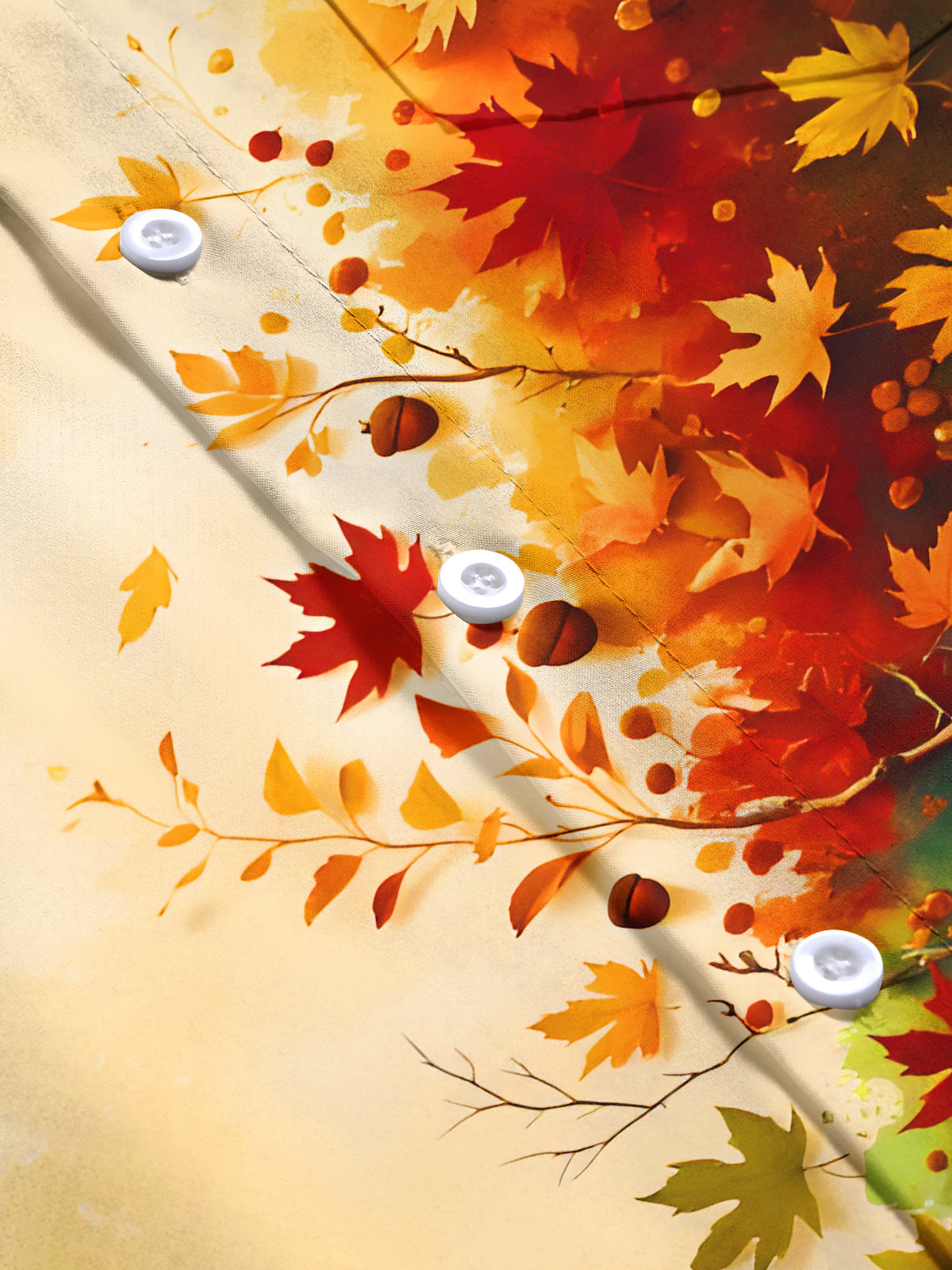 Gradient Maple Leaves Men's Pocket Short Sleeve Shirts