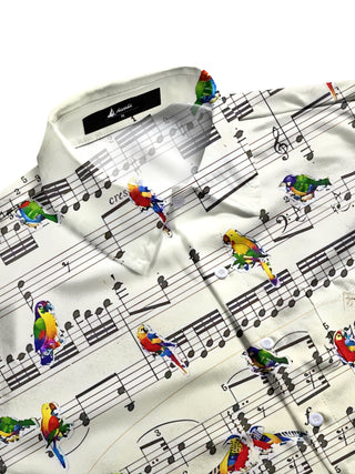 men's exotic pattern shirt side view