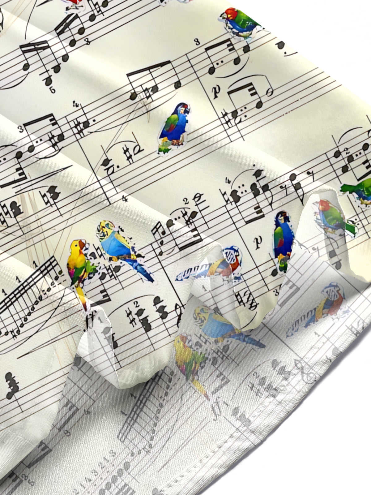 Note Parrot Print Men's Pocket Short Sleeve Shirts