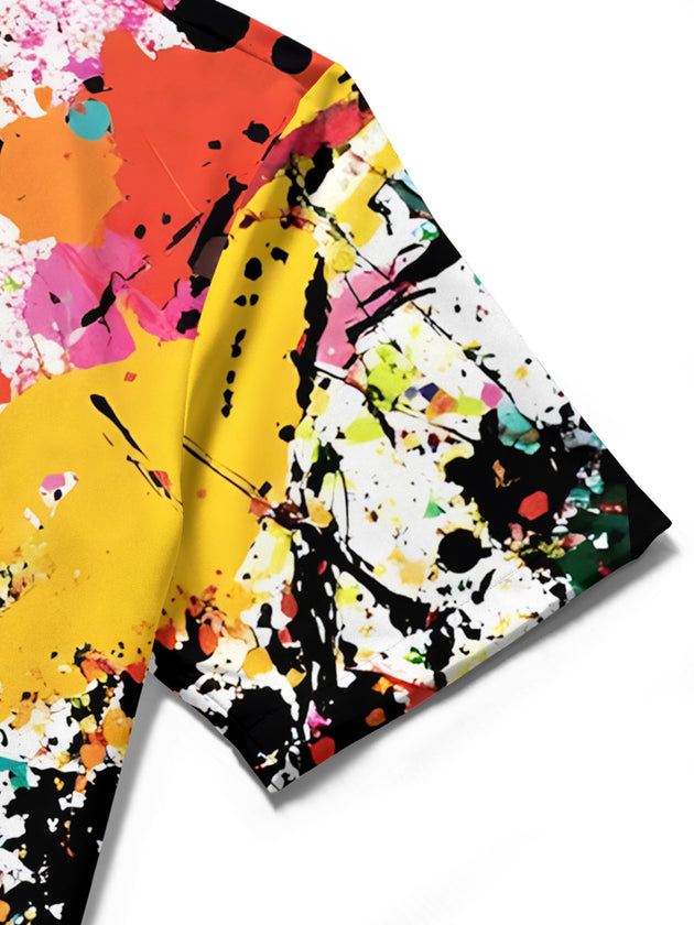 men's tie dye shirt close-up short sleeve