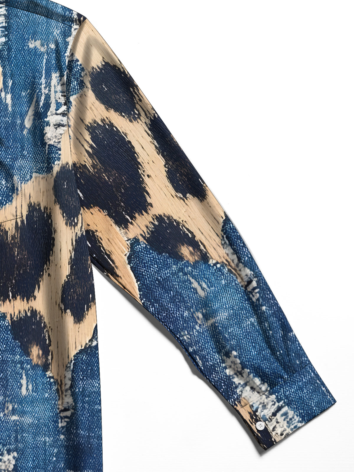 Leopard Men's Pocket Long Sleeve Shirts