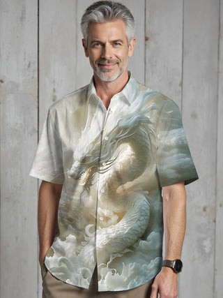 men's Chinese dragon shirt side view