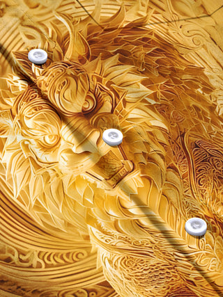 Men's dragon and tiger relief pattern short sleeve shirt flat lay