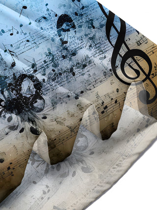 men's music print shirt summer vacation