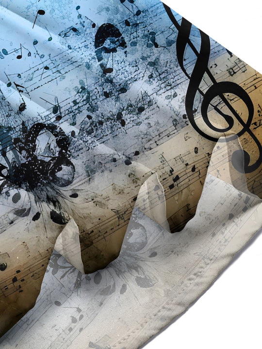 men's music print shirt summer vacation
